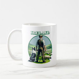 Caneca De Café Sheppard Irlandês com Border Collie