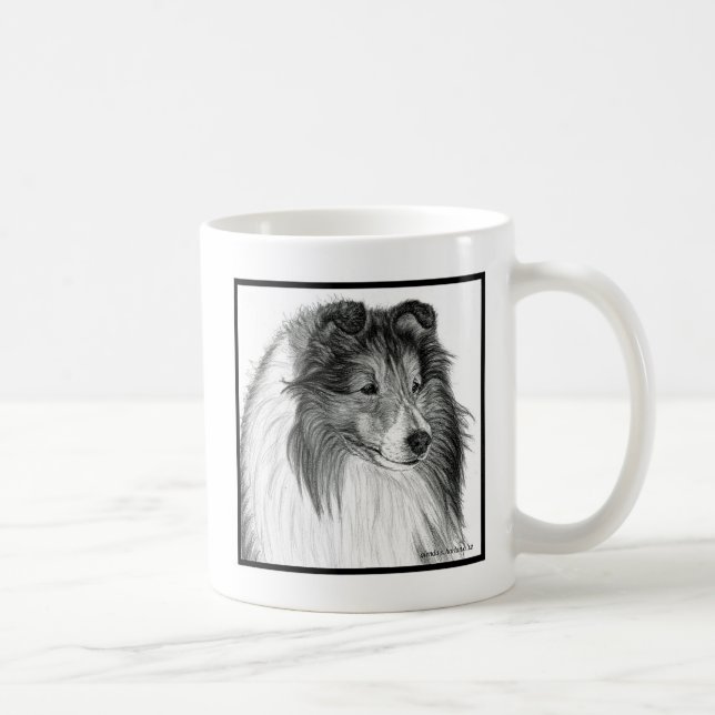 Caneca De Café Shetland Sheepdog Art de Glenda S. Harlan (Direita)