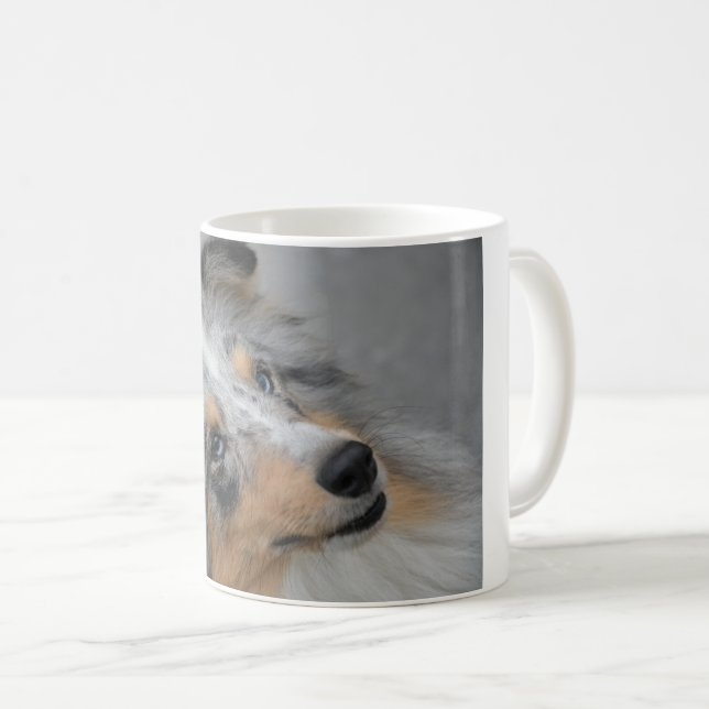 Caneca De Café Shetland Sheepdog Blue Tri (Frente Esquerda)