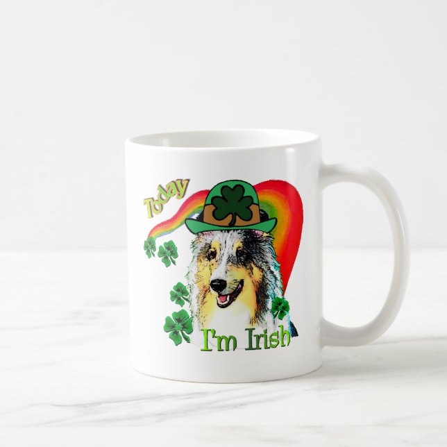 Caneca De Café Shetland Sheepdog St Patricks (Direita)