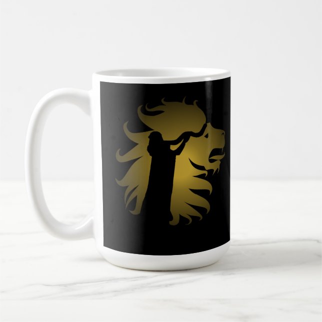 Caneca De Café Shfar no Leão de Judah no Dourado (Esquerda)