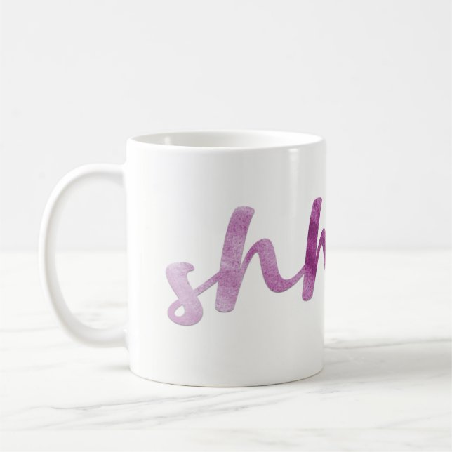 Caneca De Café Shh... tipo de script de aquarela (Esquerda)