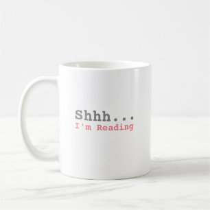 Caneca De Café Shhh eu estou lendo engraçado