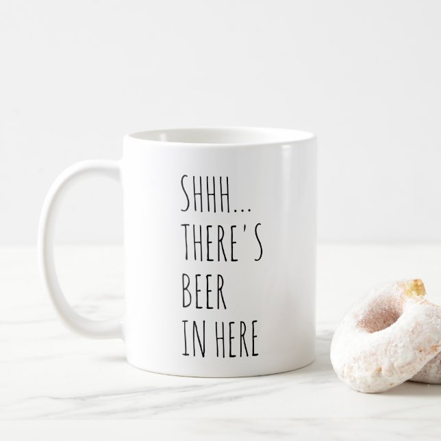 Caneca De Café Shhh… Há cerveja dentro aqui (Com Donut)