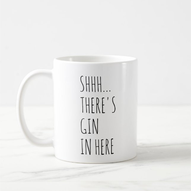 Caneca De Café Shhh… Há gim dentro aqui (Esquerda)