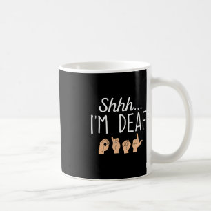 Caneca De Café Shhh, sou surdo, linguagem de sinais ASL