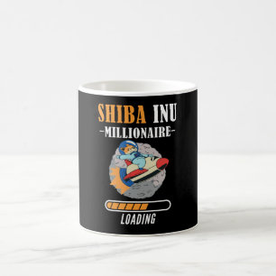 Caneca De Café Shiba Inu Carregando Moedas Milionárias Hodl