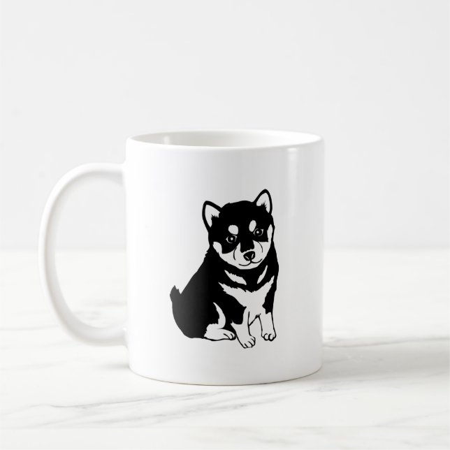 Caneca De Café Shiba Inu Chinês Cão Ano 2018 Cã Branco (Esquerda)