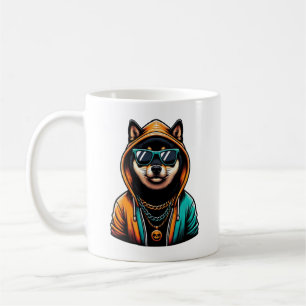 Caneca De Café Shiba Inu com Capuz de Streetwear