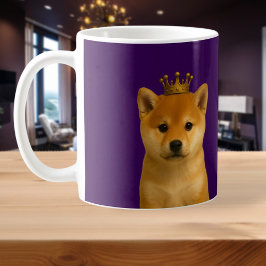 Caneca De Café Shiba Inu Cuppy em Dourada Coroa