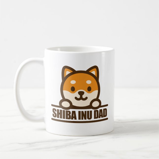 Caneca De Café SHIBA INU DAD - Proud Shiba Inu Father Design (Esquerda)