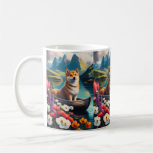 Caneca De Café Shiba Inu em um remador: Uma aventura cênica