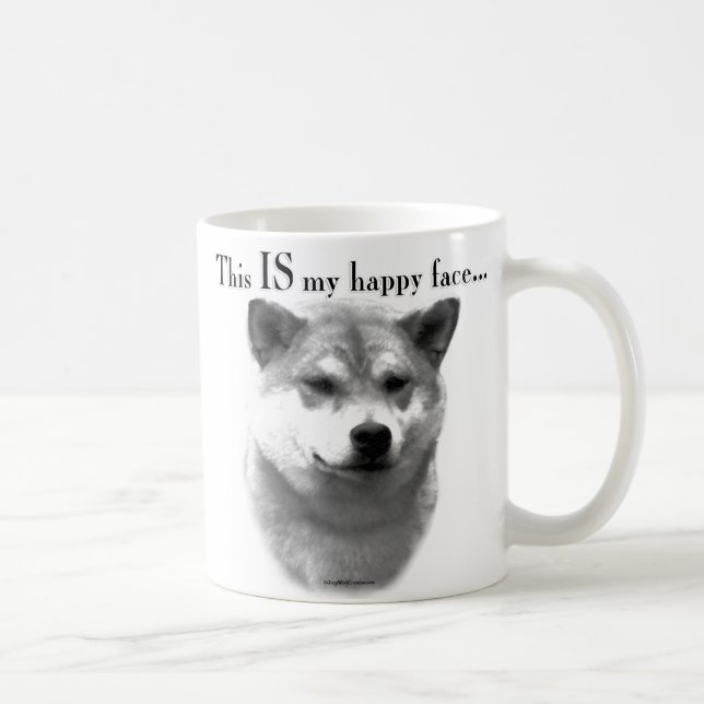 Caneca De Café Shiba Inu Face Feliz (Direita)