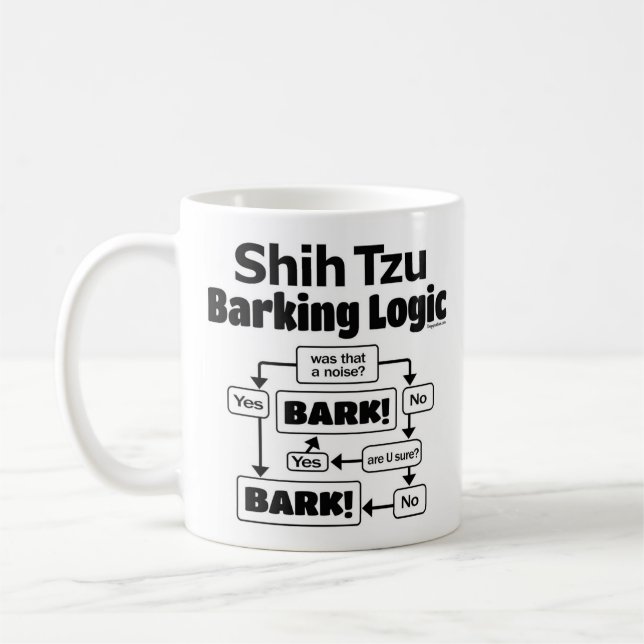 Caneca De Café Shih Tzu Barking Logic (Esquerda)