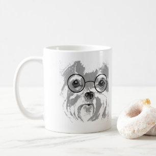 Caneca De Café Shih Tzu com Óculos