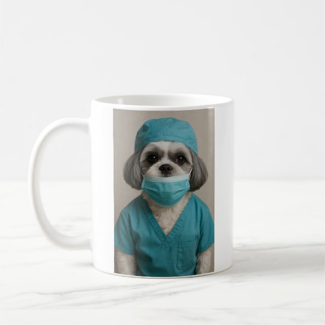 Caneca De Café Shih Tzu de Uniforme (Esquerda)