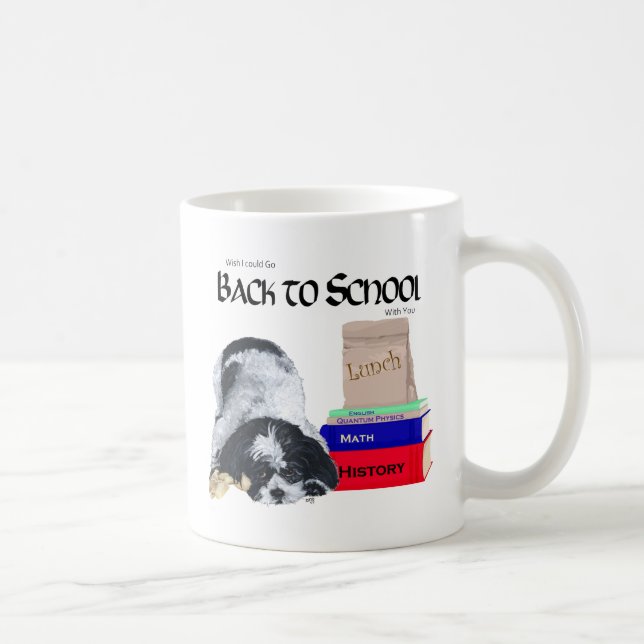 Caneca De Café Shih Tzu de Volta às Aulas (Direita)