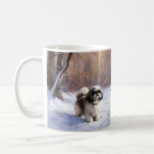 Caneca De Café Shih Tzu Deixe Nevar Natal