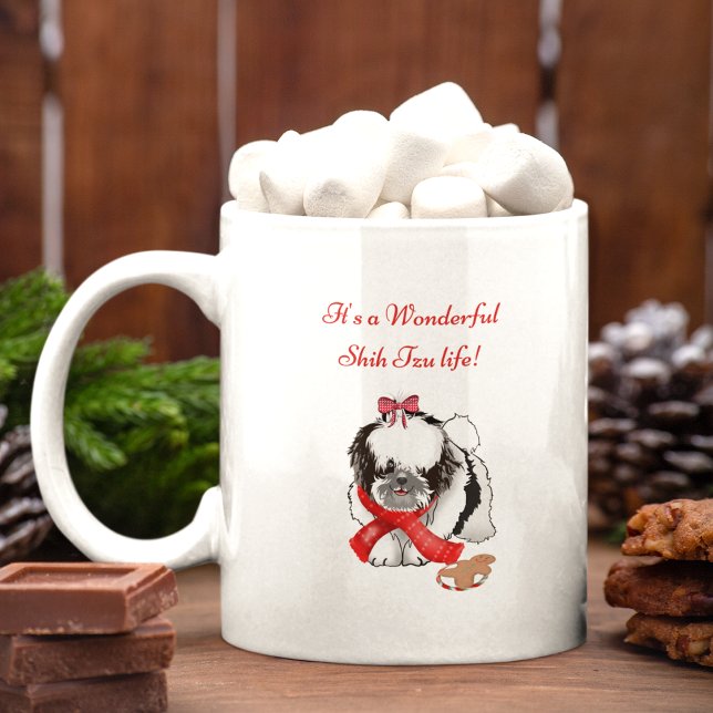 Caneca De Café Shih Tzu Desarrumada & Adorável Com Brinquedo de P (Criador carregado)