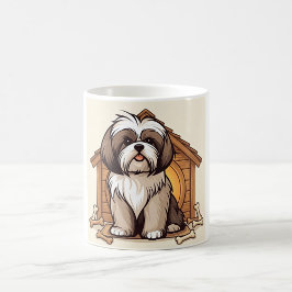 Caneca De Café Shih Tzu Dog House 