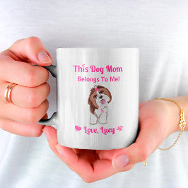 Caneca De Café Shih Tzu Dog Mamãe Pertence A Mim Patas e Corações
