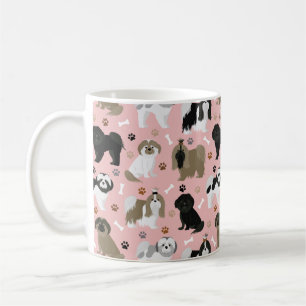 Caneca De Café Shih Tzu Dogs Paws e Bones Café Mug