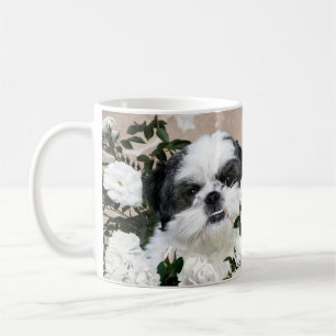 Caneca De Café Shih Tzu e rosas