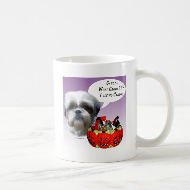 Caneca De Café Shih Tzu (natural) Halloween Candy (Direita)