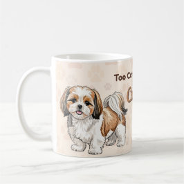 Caneca De Café Shih Tzu Pattern Mug – Cute Small Dog Illustration