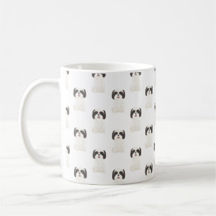Caneca De Café Shih Tzu (preto e branco)