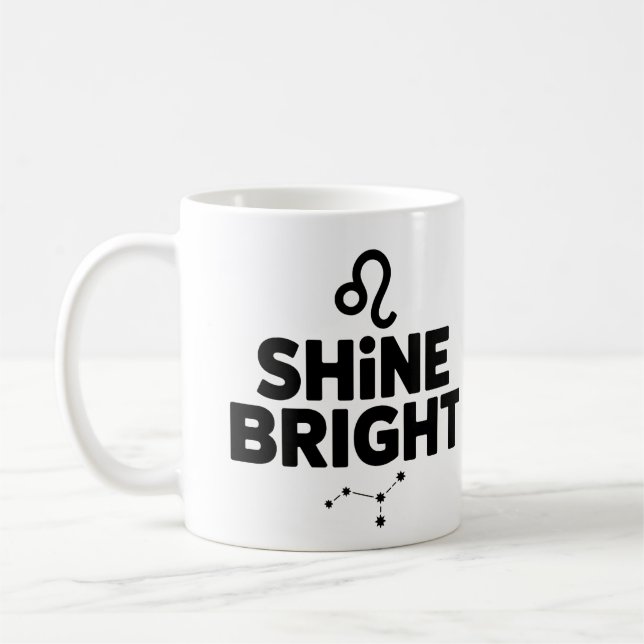 Caneca De Café Shine Bright Mug - Taça de Café de Astrologia Leo (Esquerda)
