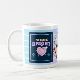 Caneca De Café Shine Bright – Personalized Floral Inspirational M