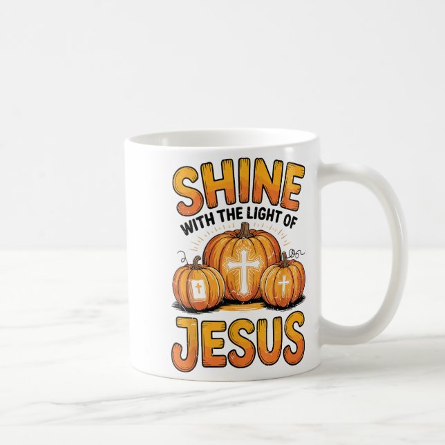 Caneca De Café Shine With The Light Of Jesus Halloween Christian  (Direita)
