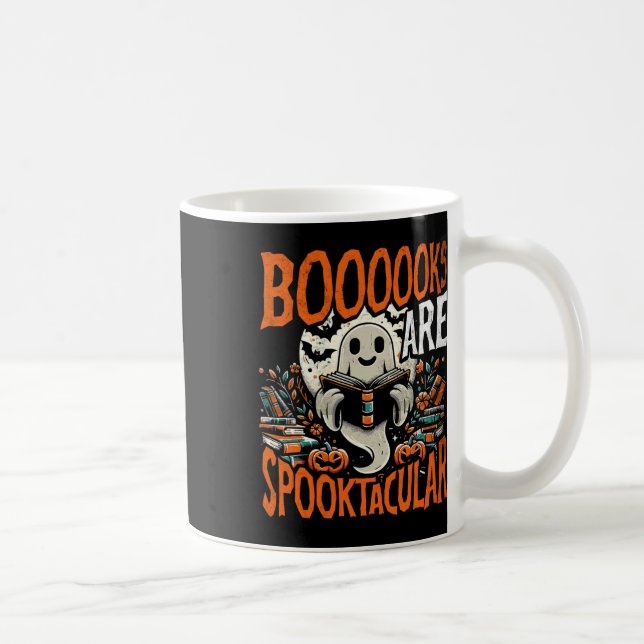 Caneca De Café Shirt Book de Halloween - Fantasma Design de Lover (Direita)