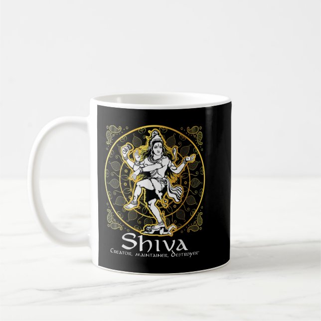 Caneca De Café Shiva 'Criador, Mantenedor, Destruidor' Deuses Hin (Esquerda)