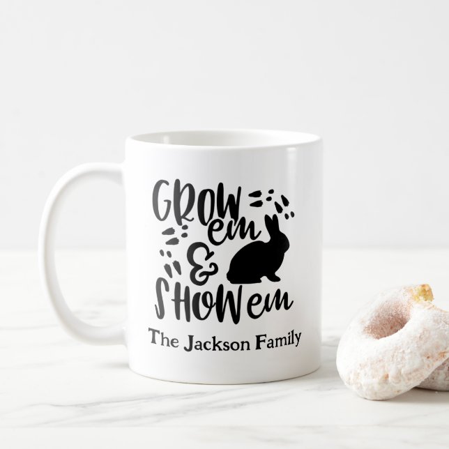 Caneca De Café Show Rabbit Custom Name (Com Donut)