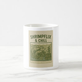 Caneca De Café Shrimpflix & Chill - Café Mais Engraçado