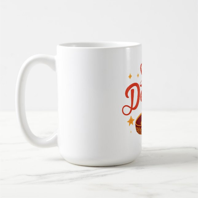 Caneca De Café ✨ Shubh Deepavali | Rangoli Tradicional de Diwali  (Esquerda)