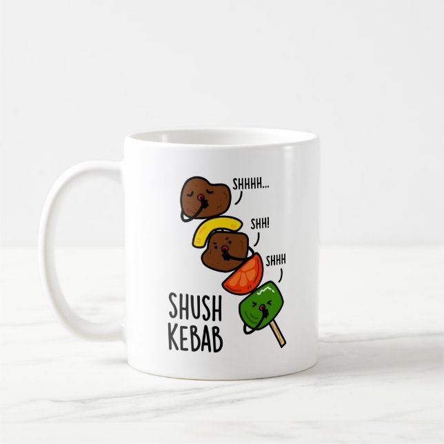 Caneca De Café Shush Kebab Engraçado Comida (Esquerda)