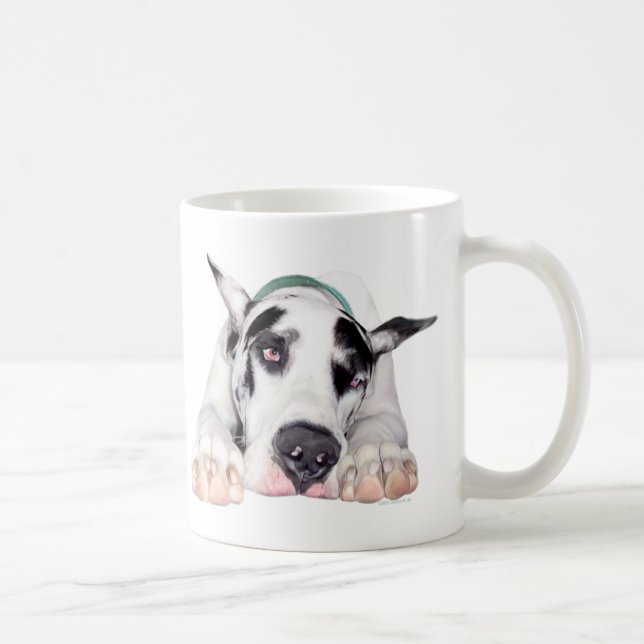 Caneca De Café Shy Harlequin Great Dane (Direita)