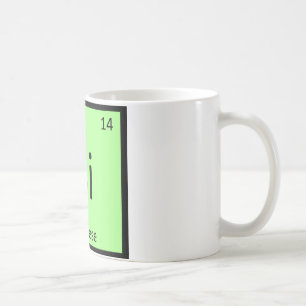 Caneca De Café Si - Tabela Periódica de Química de Gato Siames