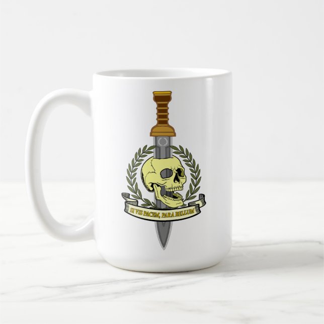 Caneca De Café Si Vis Pacem, Para Bellum.. Skull (Esquerda)