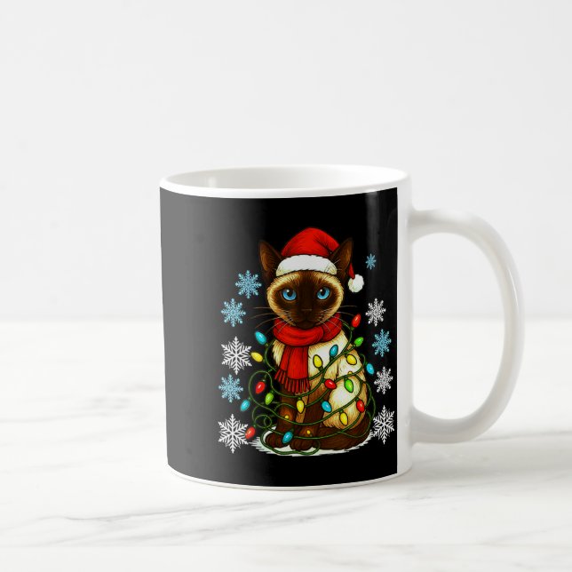 Caneca De Café Siamese Cat Cute Cat Lover Cat Xmas Holiday Santa  (Direita)