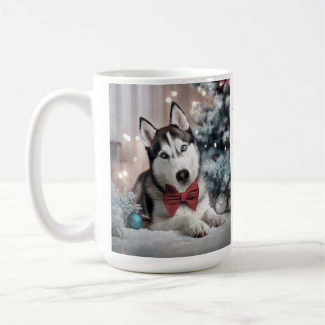 Caneca De Café Siberian Husky Christmas Mug (Esquerda)