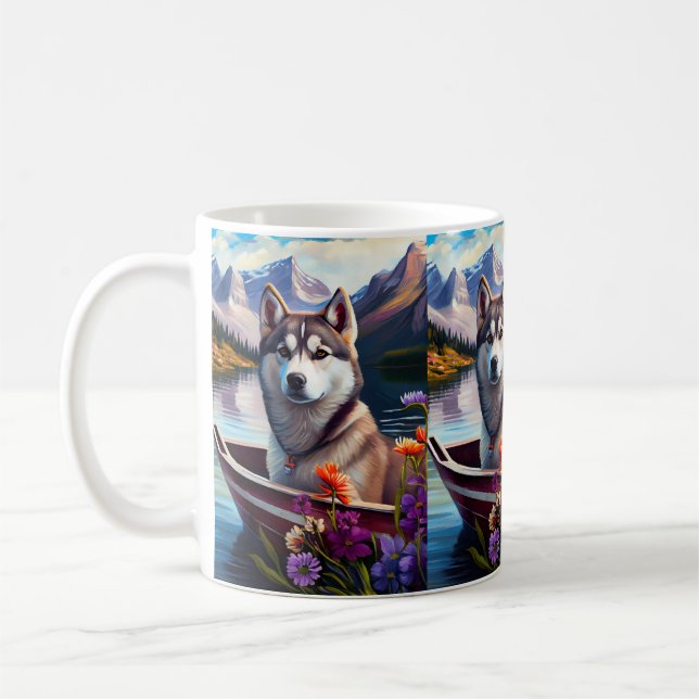 Caneca De Café Siberian Husky em um remo: Uma aventura cética (Esquerda)