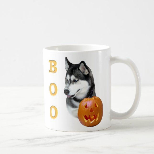 Caneca De Café Siberian Husky (preto) Boo (Direita)