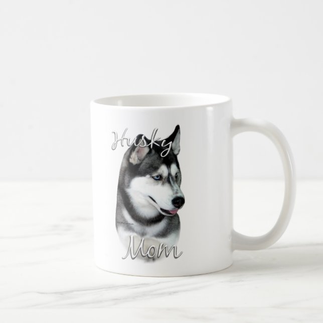Caneca De Café Siberian Husky (preto) Mãe 2 (Direita)