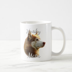 Caneca De Café Siberian Husky (vermelho) Mãe 2