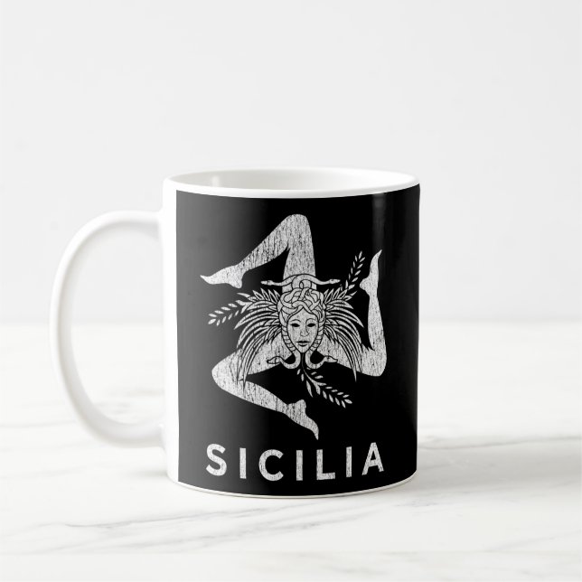 Caneca De Café Sicilian Pride Sicilia Sicilia Sicilian Flag Trina (Esquerda)