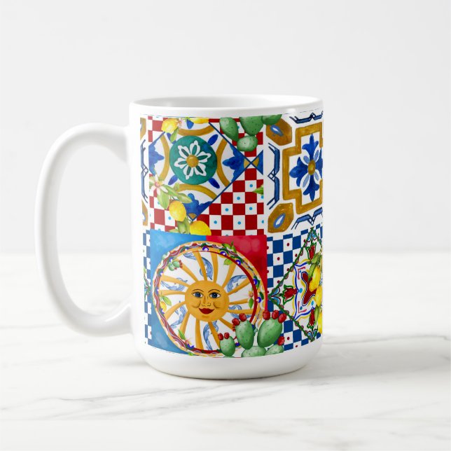 Caneca De Café Siciliana,majolica,azulejos,limões (Esquerda)